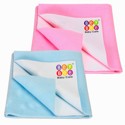 SBTs Cotton Baby Bed Protecting Mat(Blue,Pink, Pack of 2, Small)