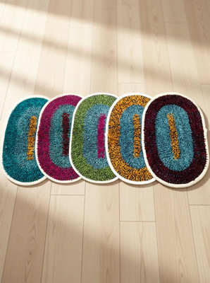 Rylie Cotton Bathroom Mat(Multicolour, Small)