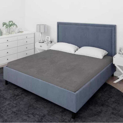 SHREENAINATH Elastic Strap Single Size Breathable, Stretchable, Waterproof Mattress Cover(Grey)