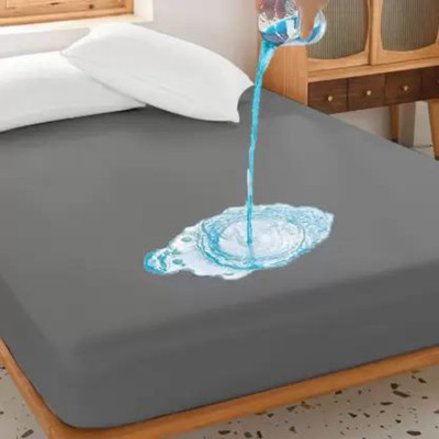 LAVER Fitted Double Size Waterproof Mattress Cover(Grey)