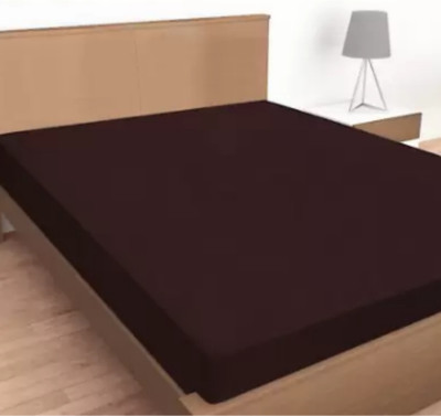 bhavika Fitted Double Size Waterproof Mattress Cover(Brown)