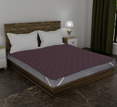 AJISH Elastic Strap Single Size Breathable, Waterproof Mattress Cover(Maroon)
