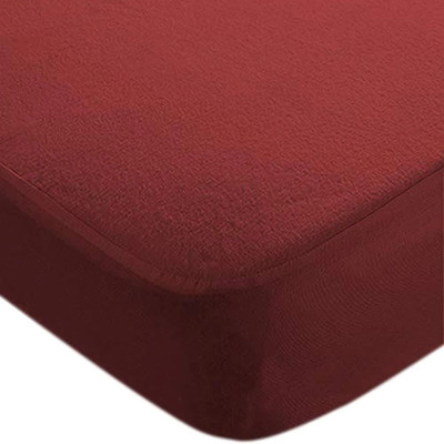 AGS ACTIVE Cotton Double Fitted (Elastic) 220 TC Solid Bedsheet(Pack of 1, Maroon)