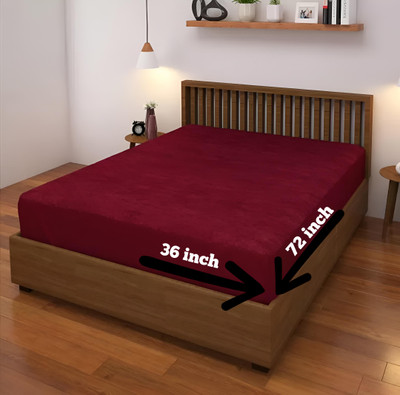 GJS SALES Fitted Single Size Waterproof, Stretchable, Breathable Mattress Cover(Maroon)