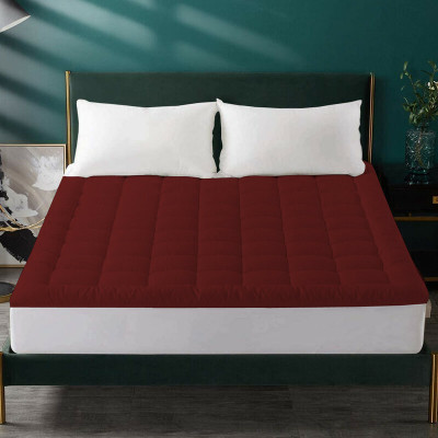 EVOL Mattress Topper King Size Breathable Mattress Cover(Maroon)