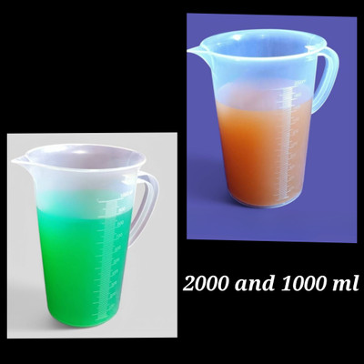 E&E Plastic Measuring Jug 2000ml & 1000ml with Handle Combo Set Measuring Cup Set Measuring Cup Set(3000 ml)