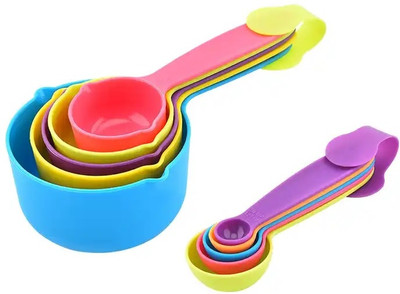 Giffy ® 10 Pcs Measuring Cup and Spoon for Measuring Dry & Liquid Ingredients Measuring Cup Set(200 ml)