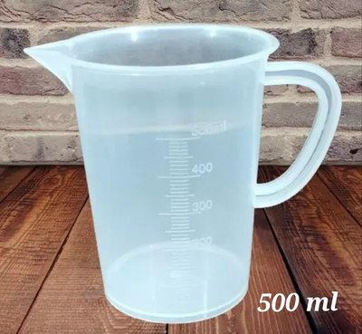E&E 500 ML Transparent Plastic Measuring Jug with Handle and Graduation Marks( Measuring Cup(500 ml)