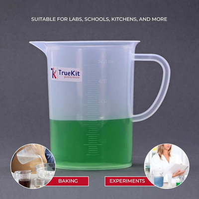 TRUEKIT Transparent Plastic Measuring Jug with Graduation Mark (Pack Of 2) Measuring Cup(500 ml)
