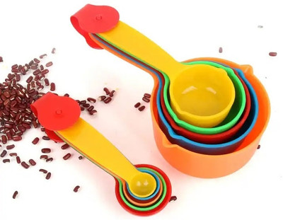 Giffy ® 10 Pcs Baking Flour Wet/Dry Food Measuring Cup and Spoon Kitchen Tool Measuring Cup Set(200 ml)