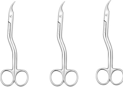 mediwave Surgical Instrument Stainless Steel 410 Grade Stitch Cutting Scissors SET OF 3 Utility Forceps