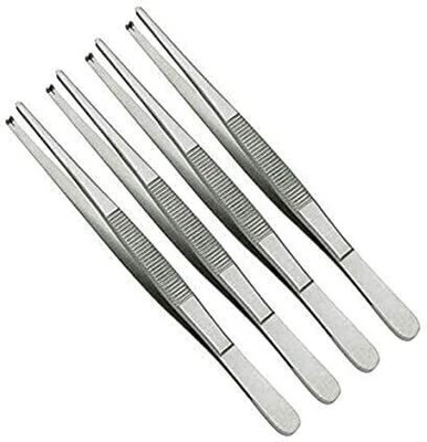 mediwave Dissecting Forceps Set of 4 pcs. Toothed Forceps STAINLESS STEEL (6 INCH) Dressing Forceps