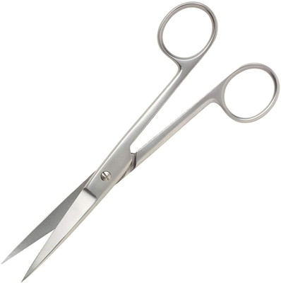 mediwave Sharp/Pointed Straight Dressing Surgical Scissor (4 inch) Suturing Forceps