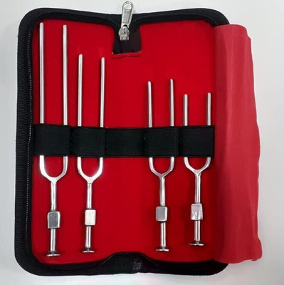 mediwave Tuning Fork Surgical Instrument (128, 256, 512 and 1024 Hz) -Set in a Carry Bag Utility Forceps