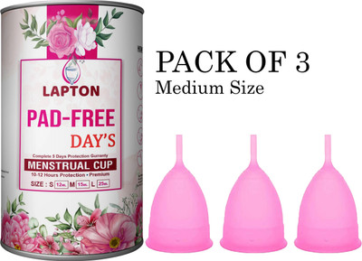 LAPTON Medium Reusable Menstrual Cup(Pack of 3)