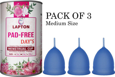 LAPTON Medium Reusable Menstrual Cup(Pack of 3)