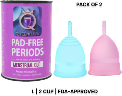 QUEENFLOW Large Reusable Menstrual Cup(Pack of 2)
