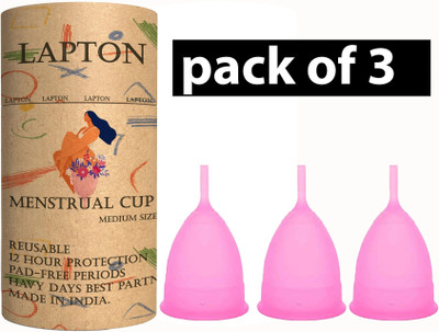 LAPTON Medium Reusable Menstrual Cup(Pack of 3)