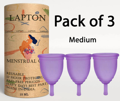 LAPTON Medium Reusable Menstrual Cup(Pack of 3)