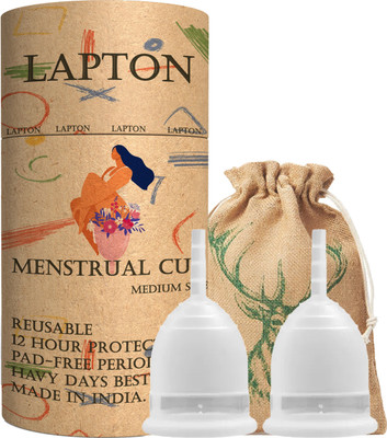 LAPTON Medium Reusable Menstrual Cup(Pack of 2)