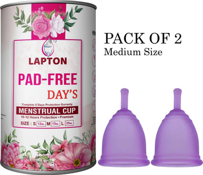 LAPTON Medium Reusable Menstrual Cup(Pack of 2)