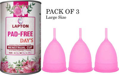 LAPTON Large Reusable Menstrual Cup(Pack of 3)
