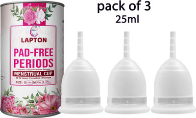 LAPTON Large Reusable Menstrual Cup(Pack of 3)