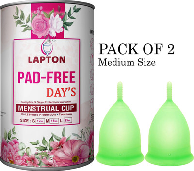 LAPTON Medium Reusable Menstrual Cup(Pack of 2)