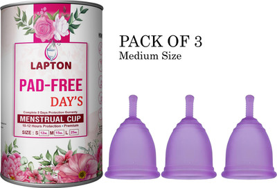 LAPTON Medium Reusable Menstrual Cup(Pack of 3)