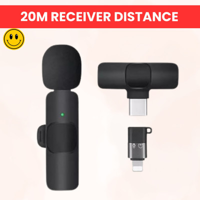GUGGU K8 Wireless Microphone With Bluetooth Mic and Plug for Vlogging, YoutubeW496 Microphone