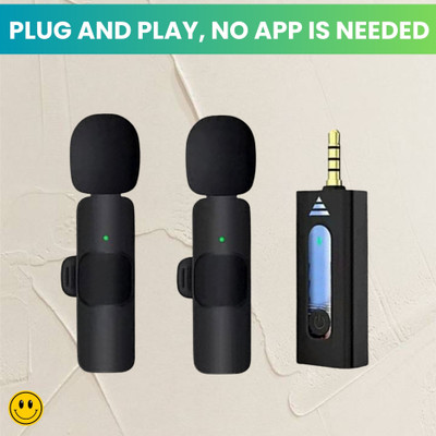 GUGGU K35 Wireless Microphone Bluetooth Collar Mic for YouTub/Live Stream/VloggingW424 Microphone