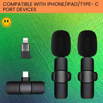 Clairbell K9 Wireless Microphone Receiver With Recording Clip Mic for Youtube/VloggingO308 Microphone