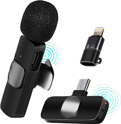 ULTRABYTES K8 Wireless Collar Mic 20 meter Signal Range for Mobile Audio Video Recording Microphone