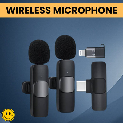Clairbell K9 Wireless Microphone Receiver With Recording Clip Mic for Youtube/VloggingO72 Microphone