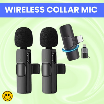 FRONY K9 Wireless Microphone Receiver With Recording Clip Mic for Youtube/VloggingC390 Microphone