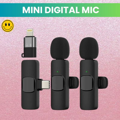 FRONY K9 Wireless Microphone Receiver With Recording Clip Mic for Youtube/VloggingC6 Microphone