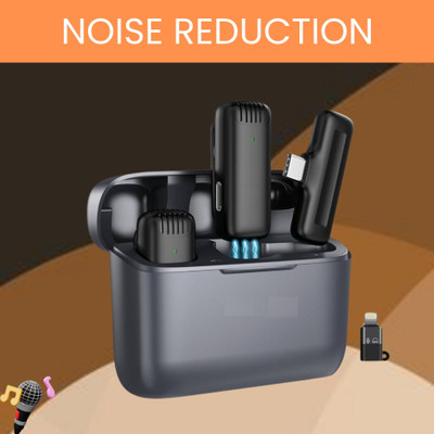 GUGGU J13 Wireless Microphone, Noise Reduction Mic with Charging Case for VloggingG28 Microphone