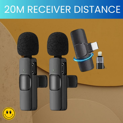 GUGGU K9 Wireless Microphone Receiver With Recording Clip Mic for Youtube/VloggingI369 Microphone