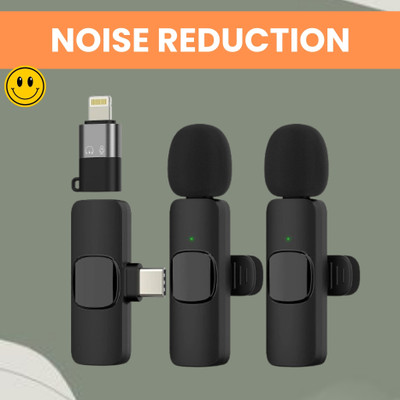 FRONY K9 Wireless Microphone Receiver With Recording Clip Mic for Youtube/VloggingC54 Microphone