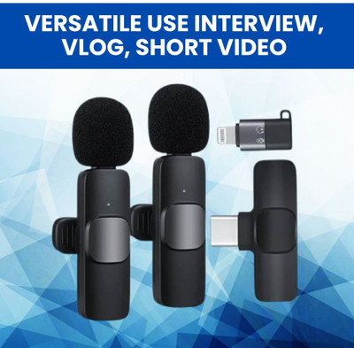 SACRO K9 Wireless Microphone Receiver With Recording Clip Mic for Youtube/VloggingP467 Microphone