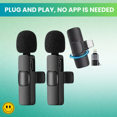 FRONY K9 Wireless Microphone Receiver With Recording Clip Mic for Youtube/VloggingB65 Microphone