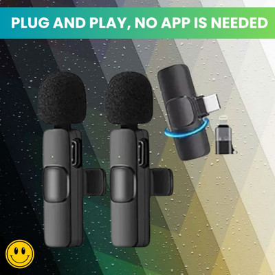 GUGGU K9 Wireless Microphone Receiver With Recording Clip Mic for Youtube/VloggingI115 Microphone