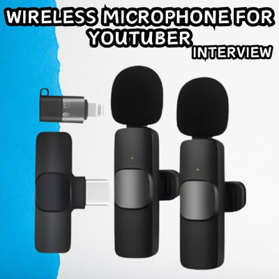 Clairbell K9 Dual (Wireless Microphone)Plug & Bluetooth Collar Mic for YouTub/VloggingE200 Microphone