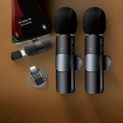 GUGGU A12_K9 Wireless Dual-Collar Microphone for iOS/Android - Type C Supported Microphone