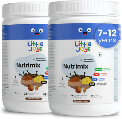 Little Joys Nutrimix Chocolate Nutrition Powder for Kids (7-12 years) | Supports Immunity(2 x 350 g)