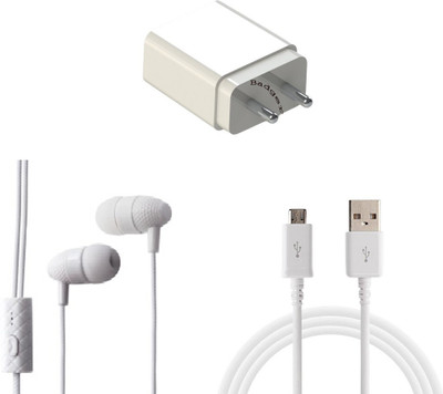 Badger Wall Charger Accessory Combo for Infinix Note 7, Infinix Hot 10, Infinix Hot 9 Pro Original Adapter Like Wall Charger, Mobile Power Adapter, Fast Charger, Android Smartphone Charger, High Speed Travel Charger With 1 Meter Micro USB Cable Charging Cable Data Cable(White)
