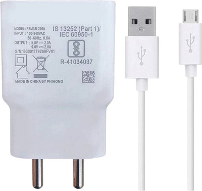 Kotsun Wall Charger Accessory Combo for Type B Support Cable with 12 w Adaptor(White)