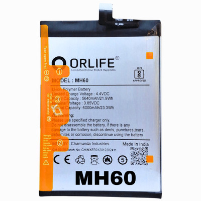 orlife Mobile Battery For  Moto G60, G10 Power , MH60 ( 1 Year Replacement Warranty