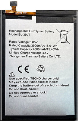 RAPPER Mobile Battery For  Tecno Spark 4 / Tecno Camon 12 Air / Tecno Camon 12 / Tecno Spark 4 Pro BL-39LT