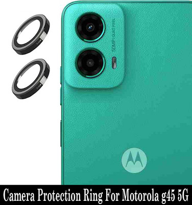 ZYXO Back Camera Lens Glass Protector for Motorola g45 5G [Black Metal Alloy Camera Ring with 9H Glass] Set of 1(Pack of: 2)